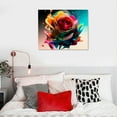 thumbnail image 5 of Nawypu Colorful Rose Wall Art Abstract Graffiti Rainbow Flower Canvas Prints Pictures Decor  Modern Watercolor Black Background Painting Artwork for Living Room Bathroom Bedroom Home Decorations, 5 of 5