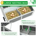 thumbnail image 3 of AECOJOY 95" Chicken Coop with Wheels, Hen House Wooden Chicken Hutch Poultry Cage w/Run, Nesting Boxes, Ramps, Removable Tray for Barkyard, 3 of 11