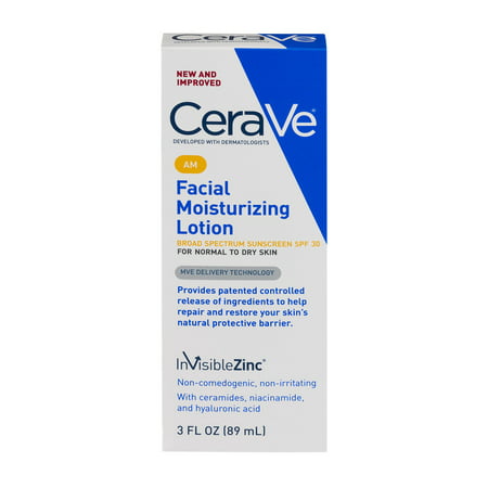 CeraVe AM visage Lotion hydratante, 3 fl oz