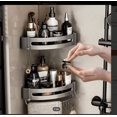 thumbnail image 4 of Bathroom Shower No Drilling Adhesive Corner Shelf Storage Wall Mounted Plastic Organizer, 4 of 4