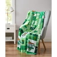 thumbnail image 2 of Serafina Home St. Patrick's Day Soft Throw Blanket: Party with Irish Blarney, Charmed with Celtic Sayings, and Lucky with Clovers Shamrocks and Pots of Gold (Irish Patchwork), 2 of 8