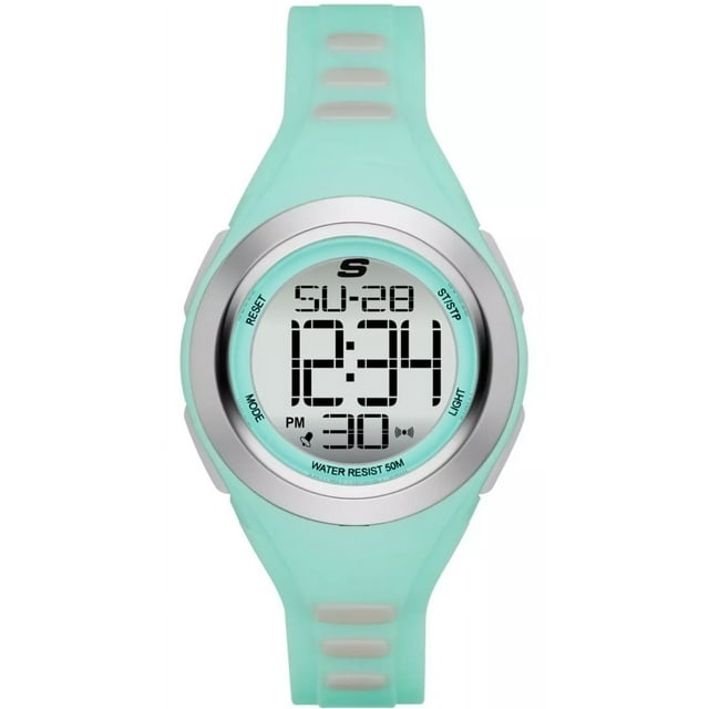 Reloj Dama Skechers Tennyson Sr2019 Color Negro Y Rosa Color de la correa Verde claro