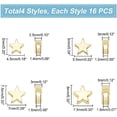 thumbnail image 5 of 64pcs 14K Gold Star Beads 4 Sizes Brass Star Spacer Beads Long Lasting Loose Beads, 5 of 6