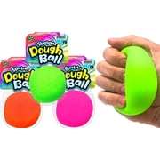 JA-RU Stretchy Dough Ball (3 Pack + Sticker) Squeezable Stress Toy for Kids and Adults. W-401-3