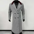 thumbnail image 6 of Man's Wool Blend Trench Coat Double Breasted Full Length Casual Notch Lapel Long Jacket Winter Peacoat (L, Gray), 6 of 6