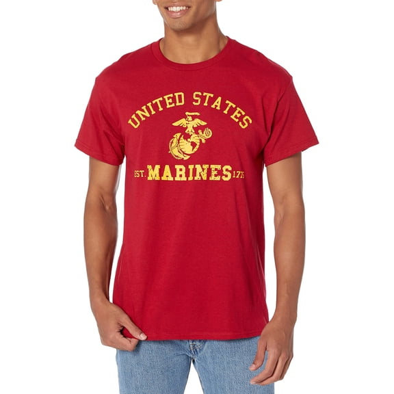 Icon Sports Men's Standard U.S. Marine Corps Short Sleeve T-Shirt, Red, Large