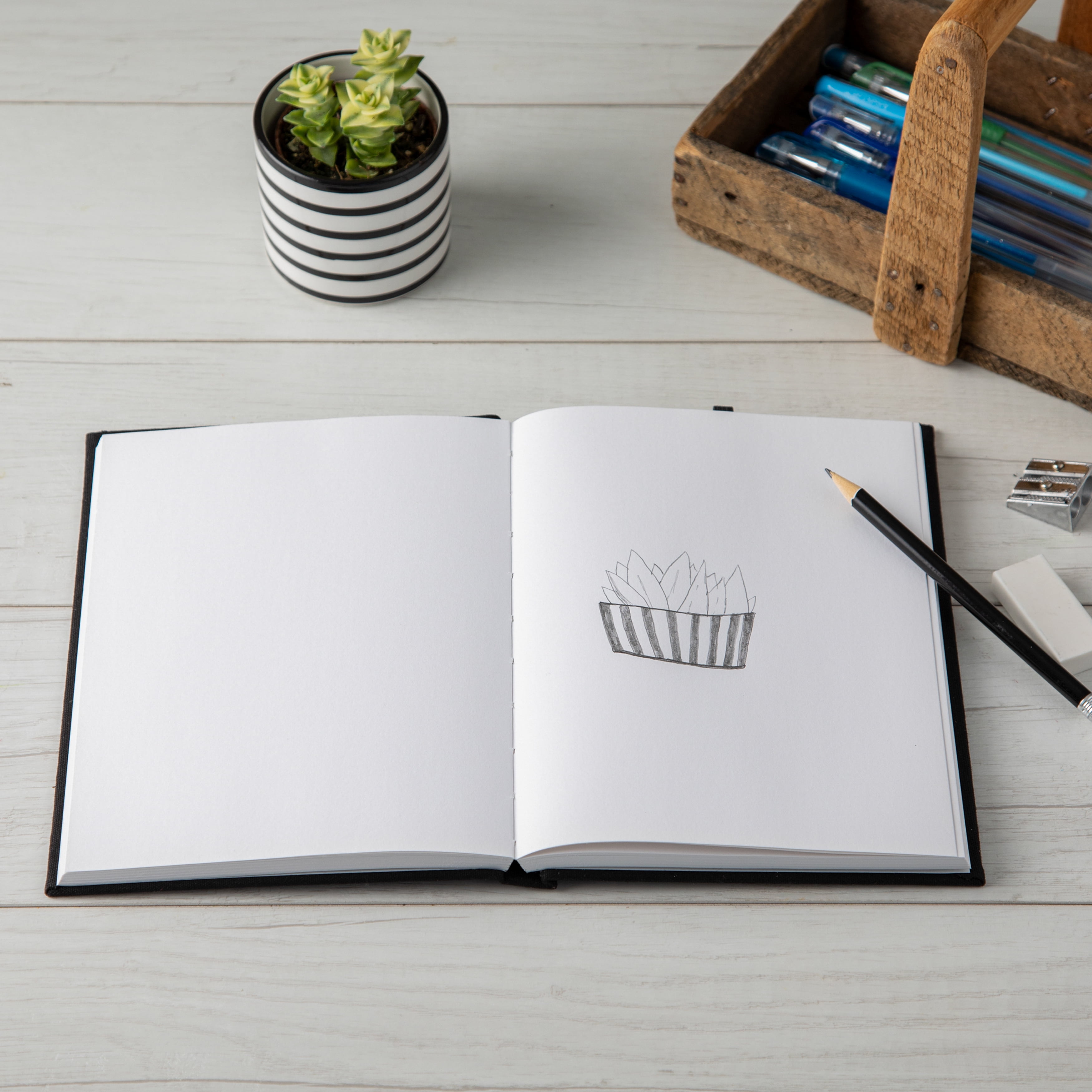 Artist's Loft Black Tree Hardbound Sketchbook - Acid Free and Smudge Resistant Paper, Sketch Pad for Drawing, Sketching, Writing - Bulk 8 Pack