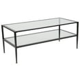 thumbnail image 5 of Merrick Lane Remington Glass Coffee Table with Tempered Glass Shelves and Rectangular Black Metal Frame, 5 of 5