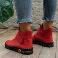 thumbnail image 4 of Snow Boots for Women 2025 Stitching Fleece Lined Warm Leather High Top Fashion Sneakers Walking Work Combat Ankle Booties, 4 of 6