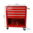 thumbnail image 5 of Noaman 4-Drawer Multifunctional Tool Cart with Wheels, Red, 5 of 23