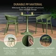 thumbnail image 5 of WestinTrends Playa Outdoor Modern Stackable Plastic Resin Patio Dining Armchair (Set of 2), Olive Green, 5 of 14