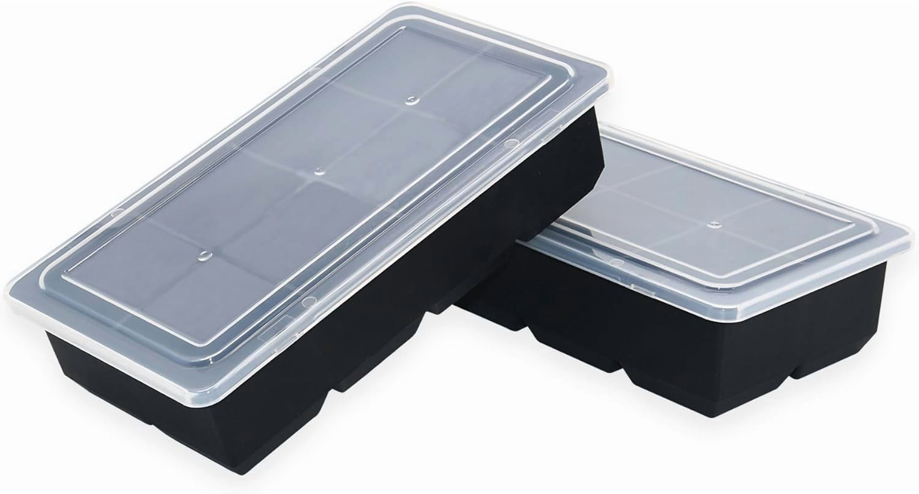 Large Ice Cube Tray for Whiskey,2 Pack Stackable Big Molds Make 16 Whiskey Cubes,Easy Release Square Maker Cocktails,Whiskey,Soups and Frozen Treats