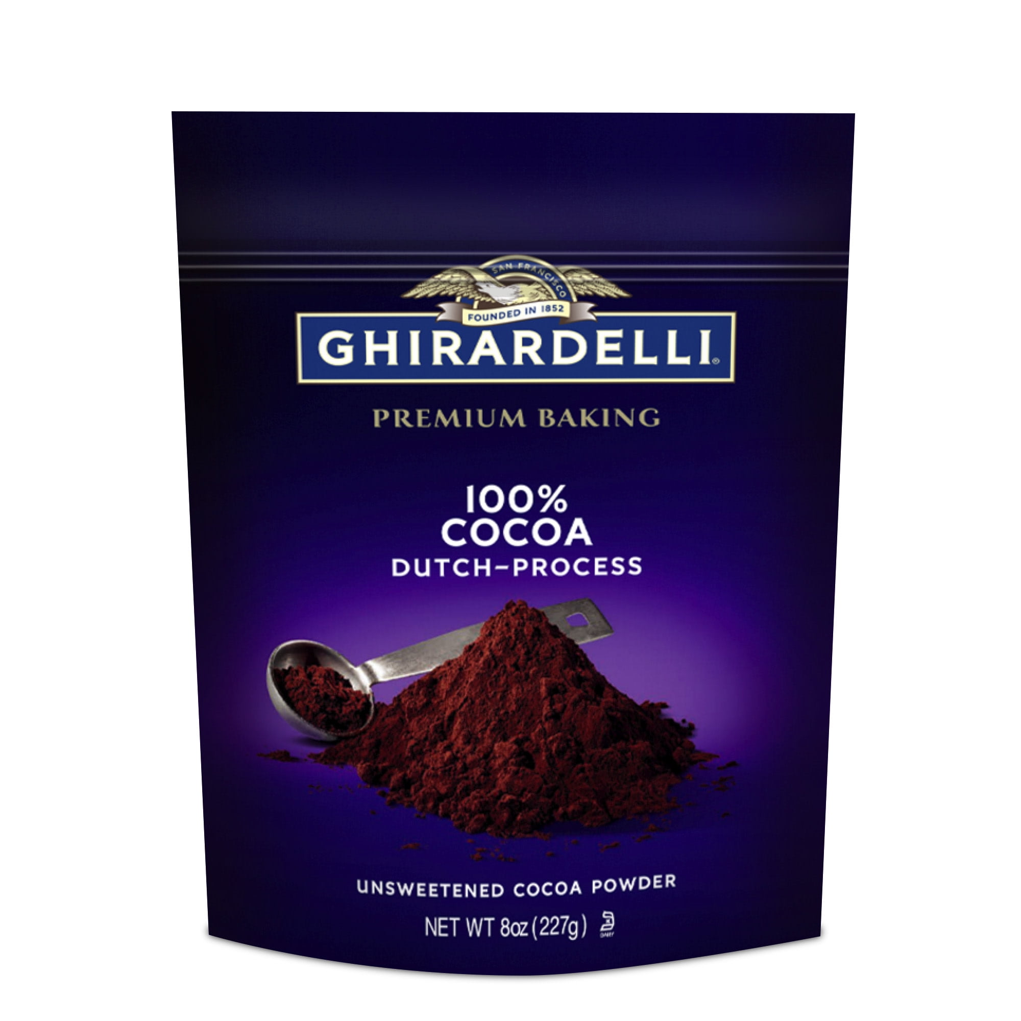GHIRARDELLI Premium Baking Cocoa 100% Cocoa Dutch Process Unsweetened Cocoa Powder, 8 oz Bag