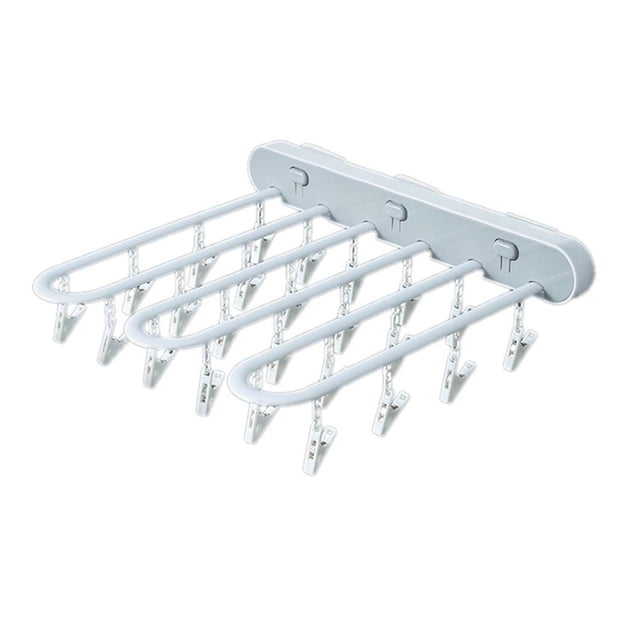 Advancent Estante de secado de ropa, pinza para prensar y doblar calcetines para secar el estante de almacenamiento, estante de secado montado en la pared, Almacenamiento y organización del hogar Advancent HA023528-00