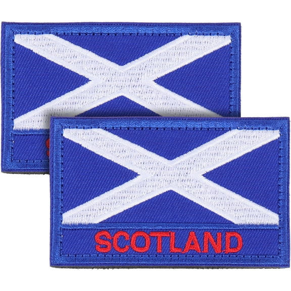 2pcs Scotland Flag Patches Embroidered National Flag Applique Clothes Patches