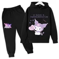 thumbnail image 3 of Chándal informal divertido de Hello Kitty para niños, sudaderas con capucha Kuromi para niños, conjuntos de 2 piezas, pantalones largos, trajes para niñas bebés, chándal deportivo, 3 of 5
