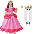 thumbnail image 3 of Disfraz de princesa rosa sin mangas, vestido de fiesta, vestido de cosplay de rol de Barbie con cinturón, falda a cuadros, disfraz de Halloween, vestido para niñas, 3 of 5