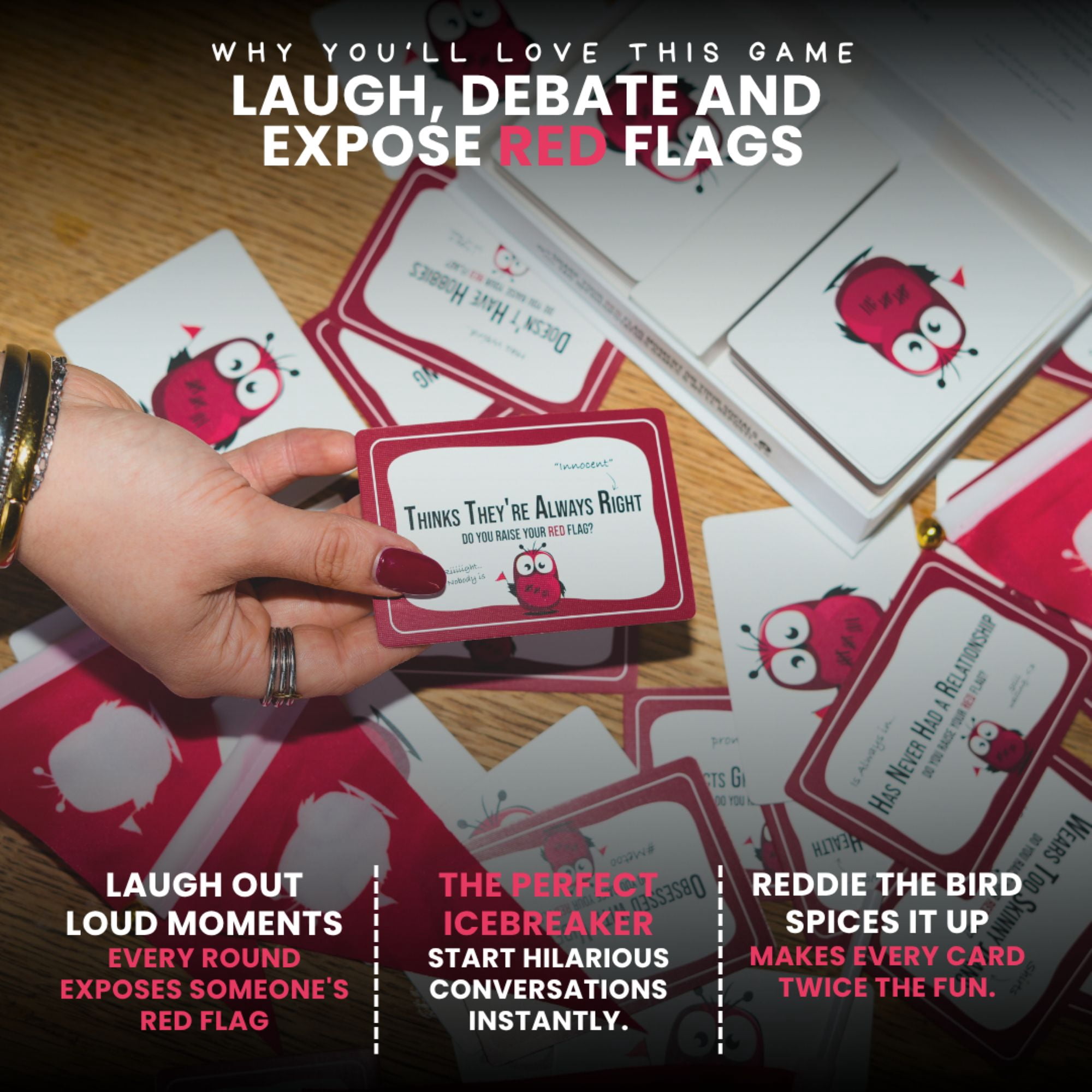 Raise Your Red Flag Party Card Game for Ages 14+, from Asmodee