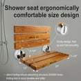 Chrome Plated 20’’ Folding Teak Shower Bench Seat with Round Hardware