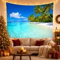 thumbnail image 3 of Tropical Beach Photorealistic with Right Side Frame Tall, Mystical Fantasy for Space Lovers, Galaxy Room Decor, Housewarming Gift, Tapestry Wall Hanging for Bedroom and Dorm, 3 of 7