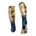 thumbnail image 2 of Bixox Moonlit Golden Tree Peacock Print Compression Socks,Compression Socks Women & Men Circulation for Medical,Running,Athletic, 2 of 7
