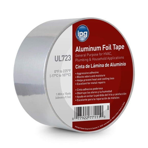 Cinta de papel de aluminio IPG de 5 cm x 9 m, color plateado