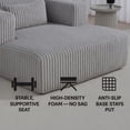 thumbnail image 6 of S-HOME Modern Convertible Sofa Bed with Ribbed Corduroy Fabric, Foam Core, 62.6x48.23 Inches 1-2 Seater, 2 Lumbar Pillows, for Living Room or Apartment, Grey, 6 of 14
