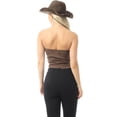 thumbnail image 7 of MixMatchy Women's Boho Strapless Basic Faux Suede Tube Top, 7 of 7