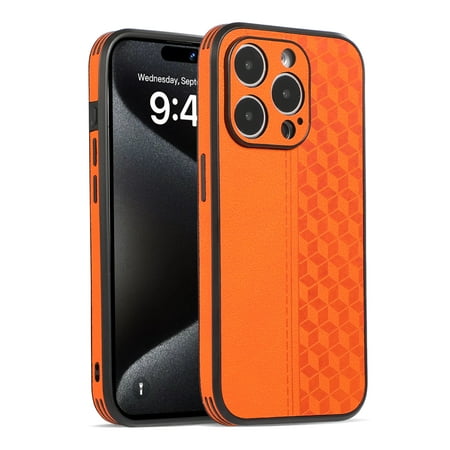 TECH CIRCLE PU Leather Case For iPhone 12 Mini,Men Women Luxury Slim Business Back Cover Soft Bumper Rugged Grip Shockproof Full Body Protective Phone Cases for Apple iPhone 12 mini 5.4" 2020,Orange