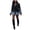 black, variant on Women’s Denim Patchwork Blazer Casual Long Sleeve Lapel Jacket Slim Fit Coat