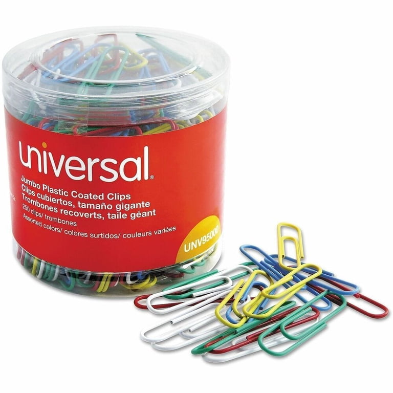 Universal One Vinyl-Coated Paper Clips, Jumbo, 250 Count photo 1