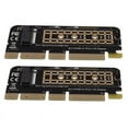 thumbnail image 1 of 2X M.2 NVMe SSD to PCI-E X16 Converter Card NGFF M-Key M.2 PCIe PCI-Express X4/X8/X16 HDD, 1 of 8