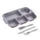 thumbnail image 2 of Bandeja con Platos Divididos para Cenas, Restaurantes, Reuniones Familiares y Fiestas | Apta para Microondas y Lavavajillas | Plástico | Gris Claro | 270 G | 32,5 X 22 X 4 Cm | Apilable y Reutilizabl, 2 of 6