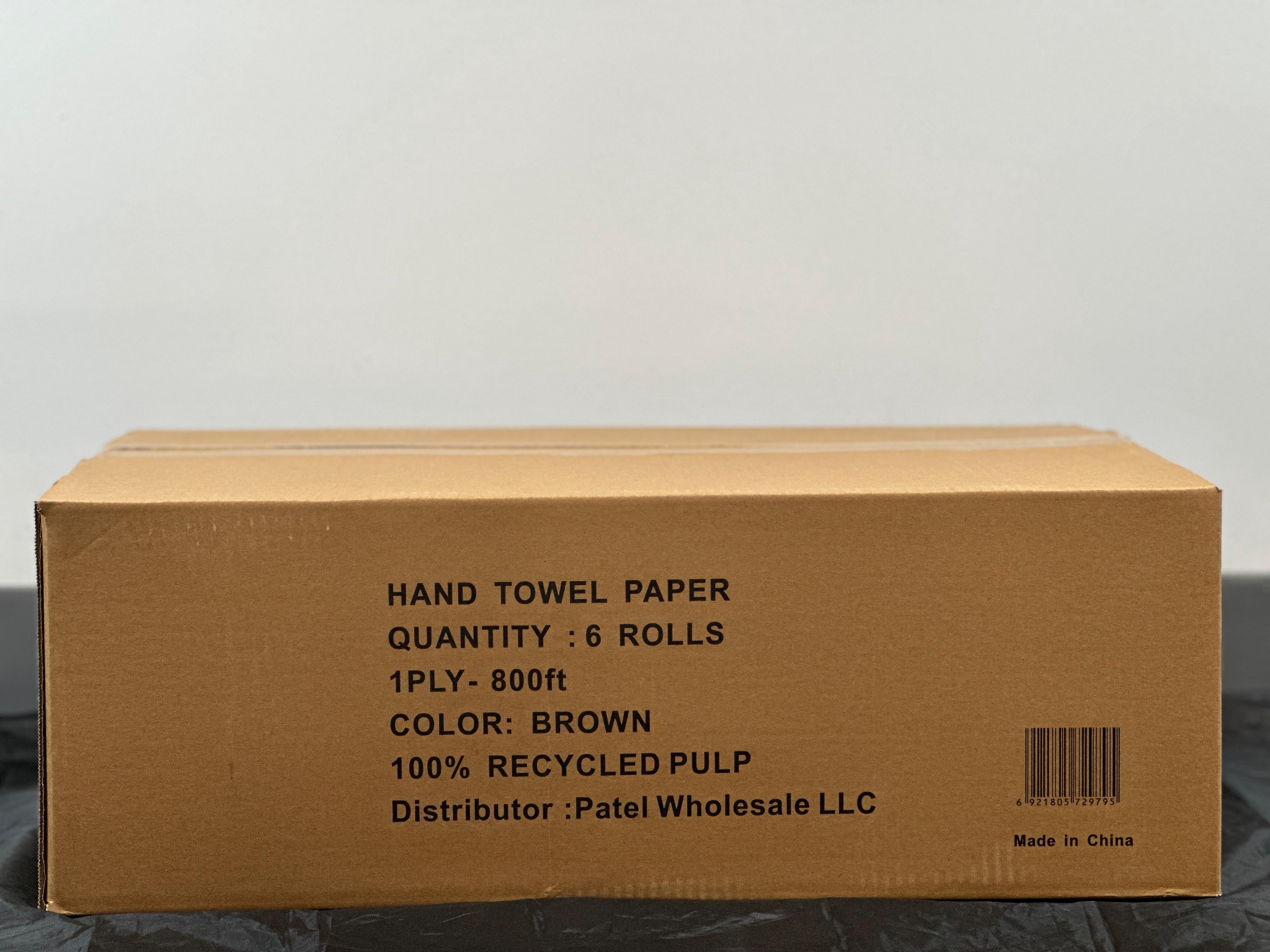 Brown Paper Towel Rolls, 6 Count, 1 Pack