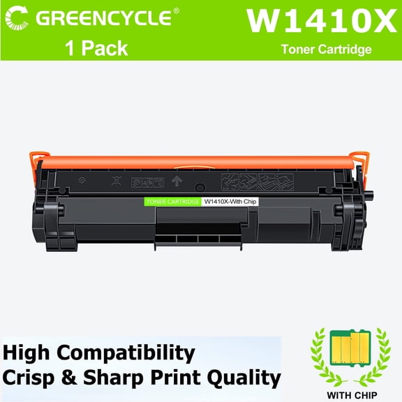 greencycle W1410X With Chip Toner Cartridge Replacement Compatible for 141X W1410A 141A Work with Laser Jet MFP M140w M139w M110w Printers (Not Compatible for "e" series M110we M139we M140we),1pc