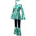 thumbnail image 2 of Women's  60s & 70s Hippie Costume Set - Floral Bohemian Outfit with Flared Sleeves & Pants, 2 of 5
