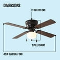 Mainstays 42 Inch Hugger Indoor Ceiling Fan with Light Kit, Black, 4