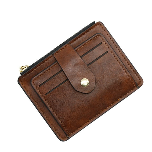 OFFIGAM Women's Credit Card Wallet Brown Simple Design Slim Card Holder 1 Pack