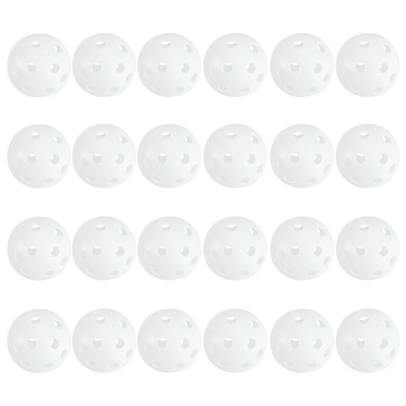 24pcs Balles de Jeu en Plastique Perforées Balles de Sport d'Entraînement Creuses (Blanc)