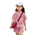 thumbnail image 5 of XZNPDUCQ Toddler Girls Clothes Baby Summer Outfit Short Sleeve T-Shirt Tops Casual Elastic Short 2PCS Set For 6 12 18 24 Months 2T 3T 4T 5T Dailywear Pink，8-9 Years, 5 of 6