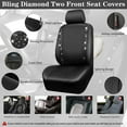 thumbnail image 6 of CAR GRAND Bling Car Seat Covers Full Set, Shining Rhinestone Diamond Waterproof Faux Leather, Rear with Zipper, Universal Fit Automotive Glitter Crystal Sparkle Strips for Cute Women Girl, black, 6 of 8