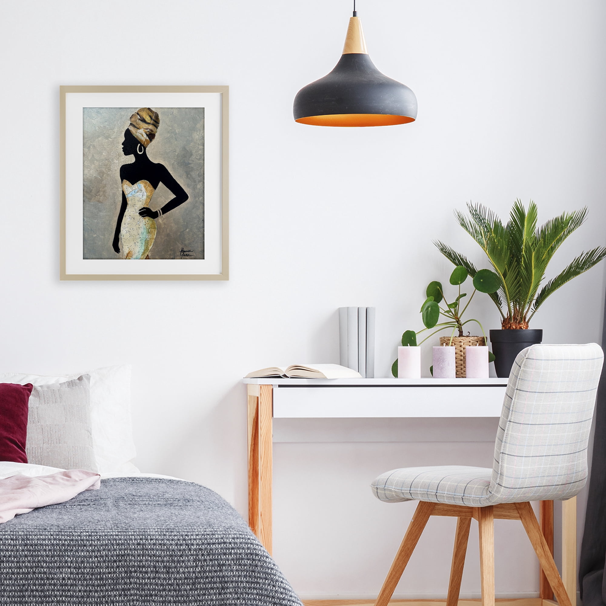 Stupell Industries Motherland Muse Fashion Portrait Birch Framed Print Under Glass, design by Lauren Luna