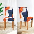 thumbnail image 3 of Yayeee 4 Pack Dining Chair Covers Stretch Parson Chairs Slipcovers Seat Protector, Blue Abstract Wavy, 3 of 6