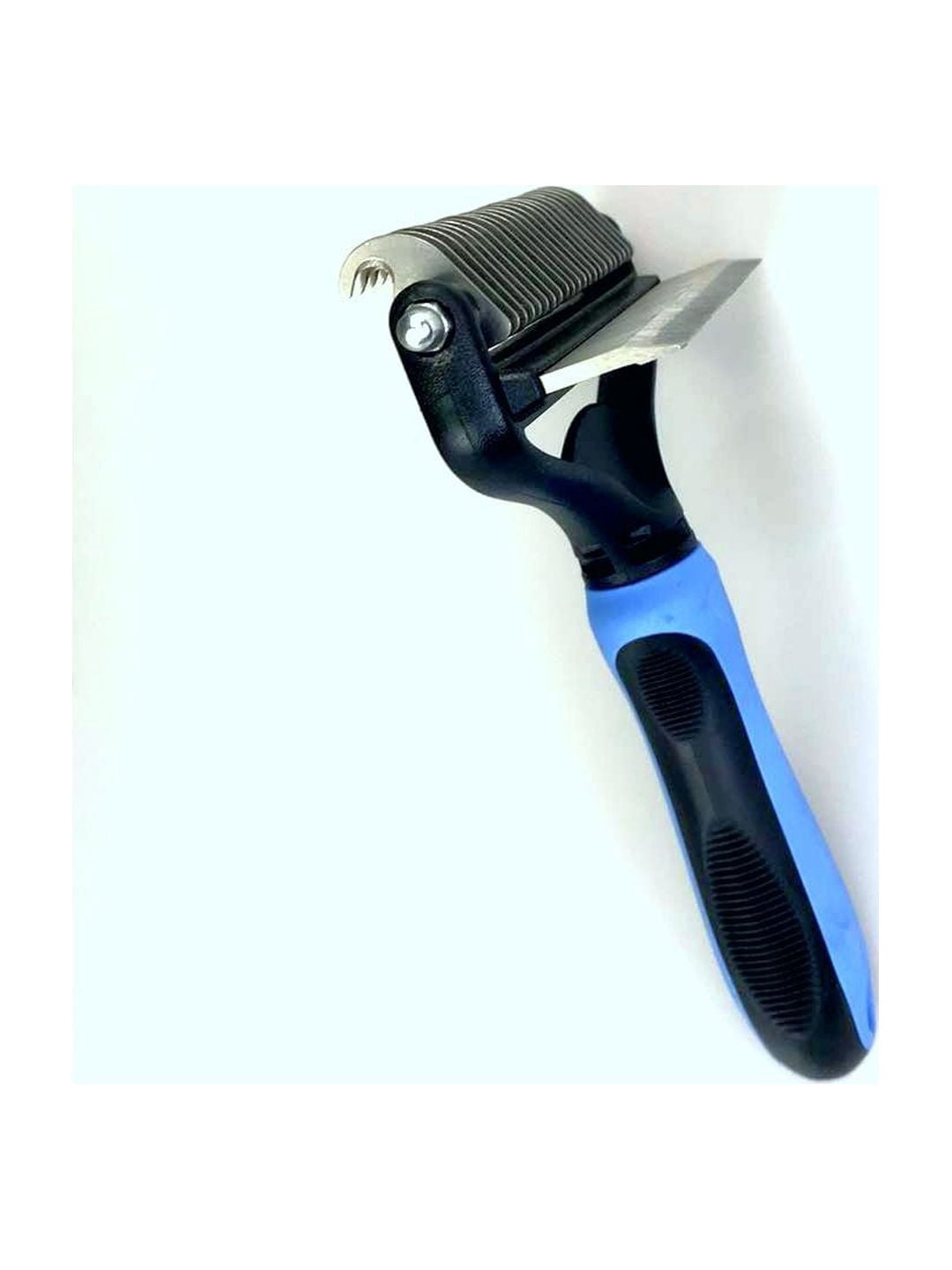 Pet Grooming Brush for Dogs/Cats, 2 in 1 Deshedding Tool & Dematting Undercoat Rake for Mats & Tangles Removing, Reduces Shedding by up to 95%, Great for Short to Long Hair Breeds Blue