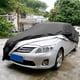 thumbnail image 2 of Cubierta de coche de color negro impermeable de uso exterior durable de uso interior A prueba de tormenta y resistente al agua, 2 of 8