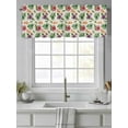 thumbnail image 4 of Tropical Botanical Curtain Valances for Windows, Red Purple Summer Floral Beige Kitchen Valance Window Treatment, Light Filtering Block Curtains for Bathroom/Bedroom/Living Room 42'' x 12'', 4 of 9