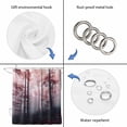 thumbnail image 4 of Red Forest Shower Curtain, Waterproof Shower Curtains for Bathroom, Mysterious Vintage Foggy Woods Tree Washable Fabric Bathtub Curtain Set Bath Decor with 12 Hooks 48"x72", 4 of 8