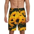 thumbnail image 2 of Rocae Flower Bush Sunflower for Men's Soft Sleep Pajama Shorts, Waistband and Pockets, 2 of 9
