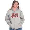 thumbnail image 4 of Bacon Makes Everything Better Foodie Unisex Fleece Graphic Zip Up Hoodie Brisco Brands 2X, 4 of 5