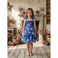 thumbnail image 6 of BemeyourBBs Toddler Baby Girl 4th of July Dress Outfit Little Girl Summer Smocked Tulle Tutu Dress Patriot Independent Day Clothes Star Bow Popsicle Tie Shoulder A-line Layered Causal Holiday Dress, 6 of 8